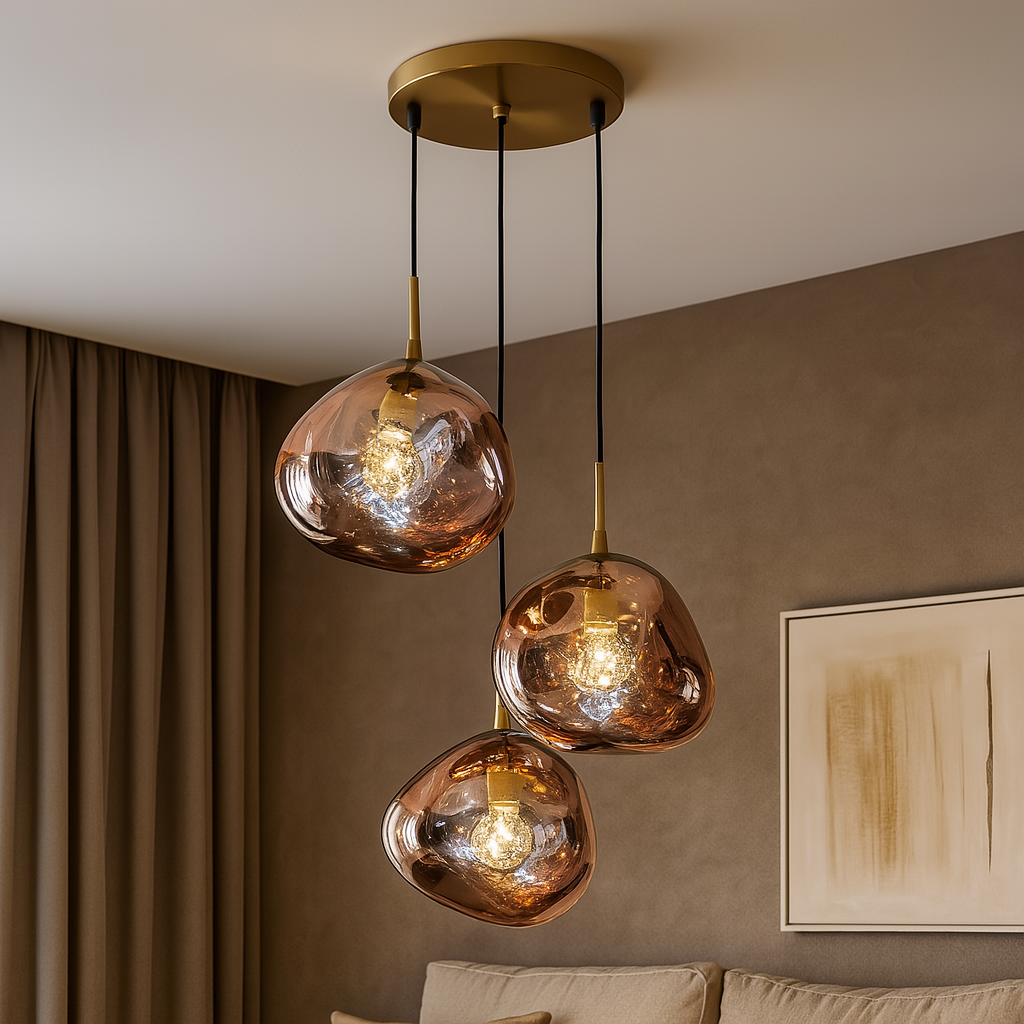 Lustra Abajur Suspendata Copper Orbs 3xE27 AURIE / SUSPENDATE Lighting Fixtures