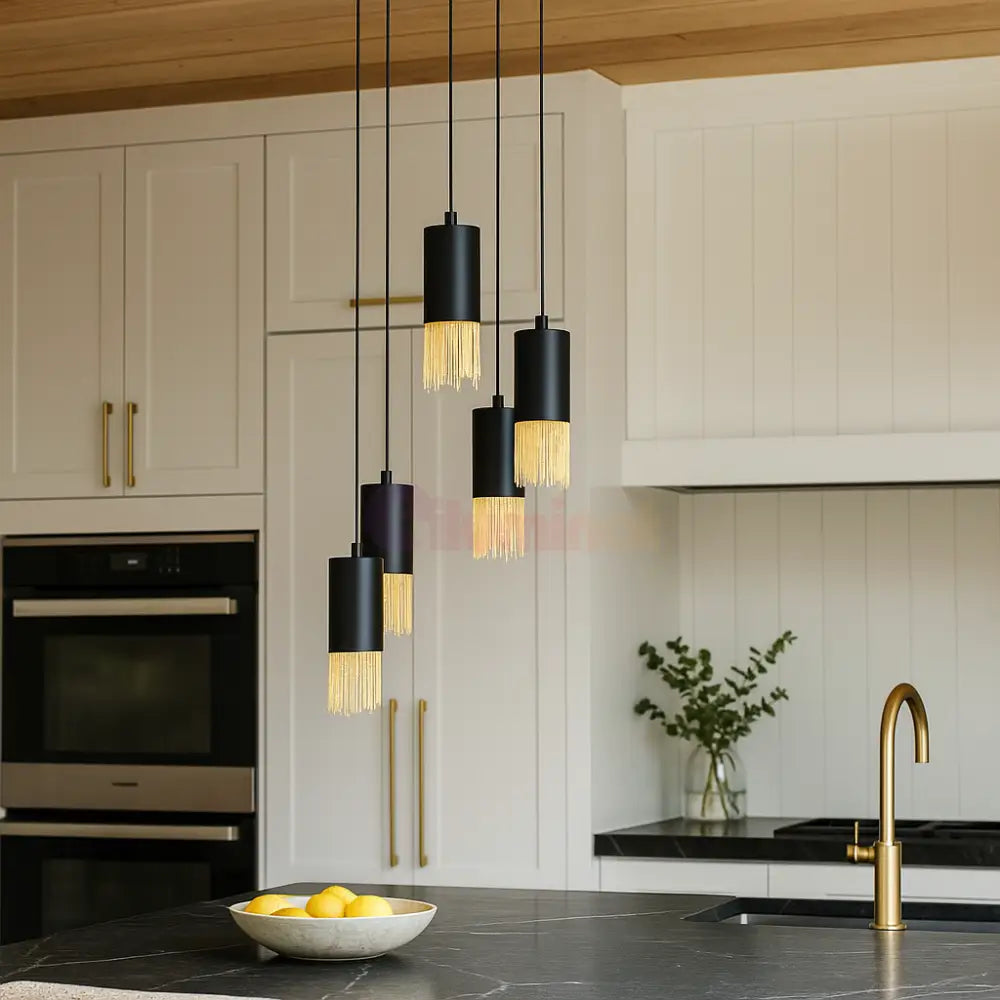 Lustra Suspendata COUNUZULUS 5xE27 IP20 Black NEAGRA Chandeliers