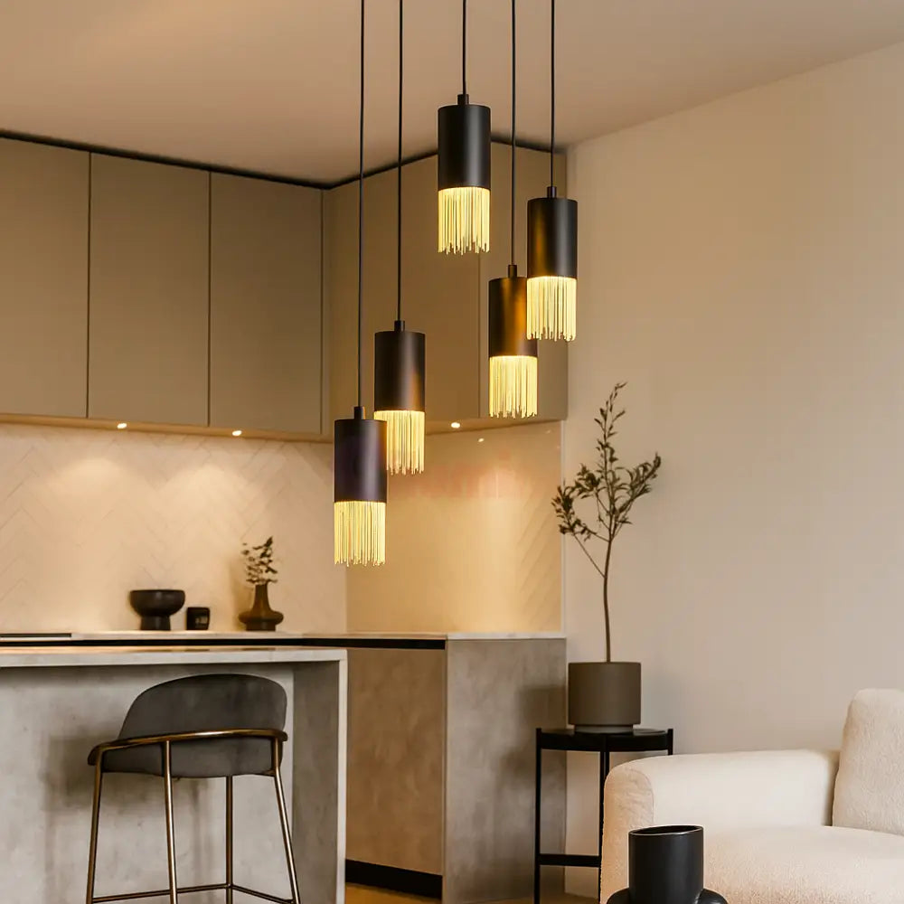 Lustra Suspendata COUNUZULUS 5xE27 IP20 Black NEAGRA Chandeliers