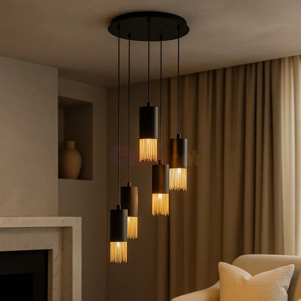 Lustra Suspendata COUNUZULUS 5xE27 IP20 Black NEAGRA Chandeliers