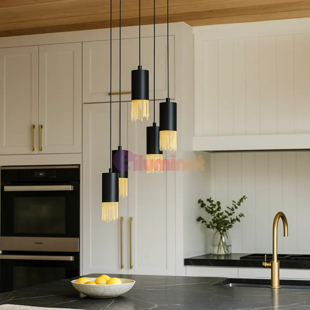Lustra Suspendata COUNUZULUS 5xE27 IP20 Black NEAGRA Chandeliers