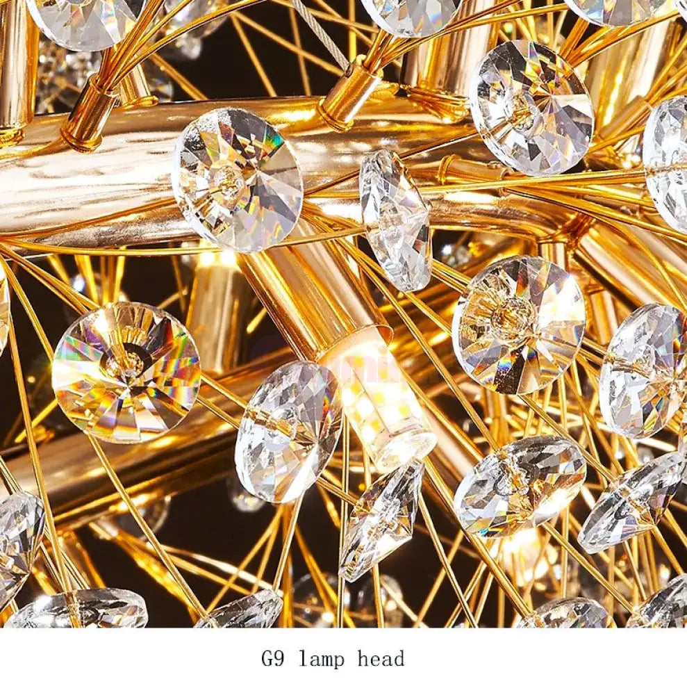 Lustra Suspendata Crystal Dandelion Gold Liniar Lighting Fixtures