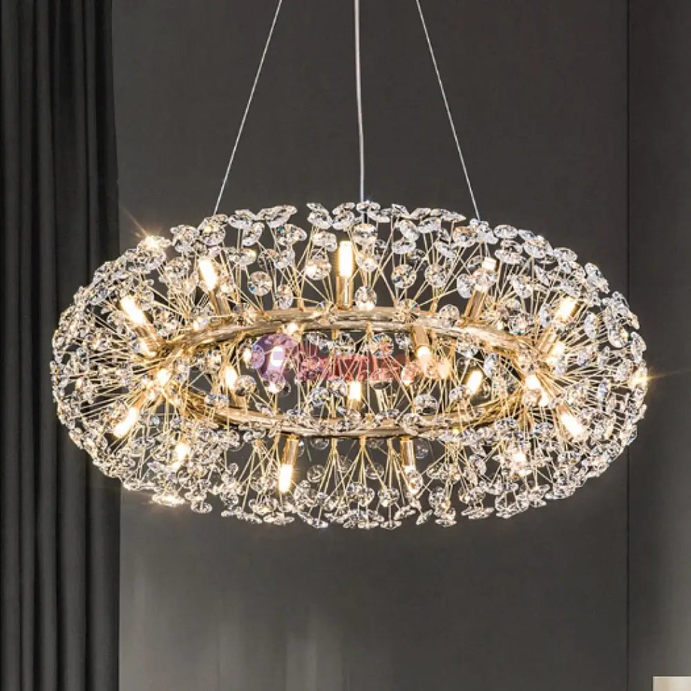 Lustra Suspendata Crystal Dandelion Gold Xxl Lighting Fixtures