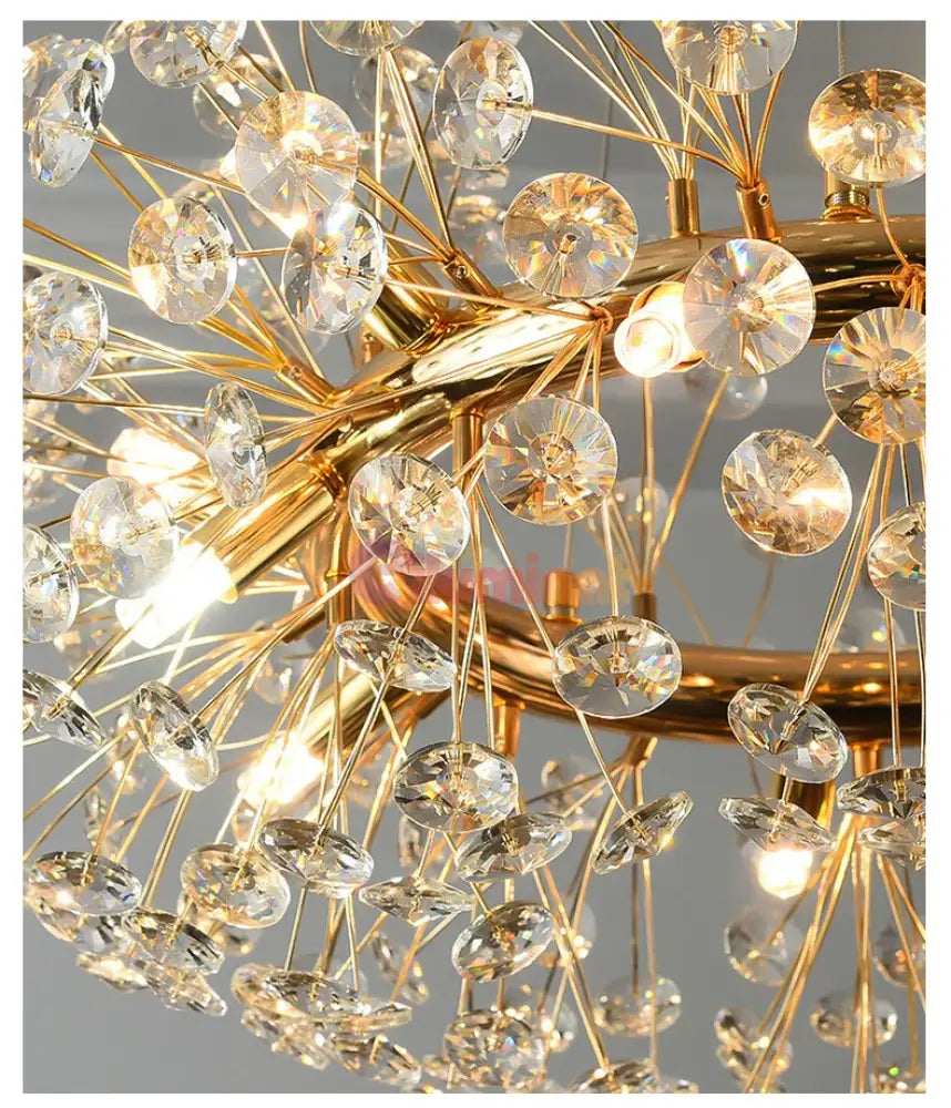 Lustra Suspendata Crystal Dandelion Gold Xxl Lighting Fixtures