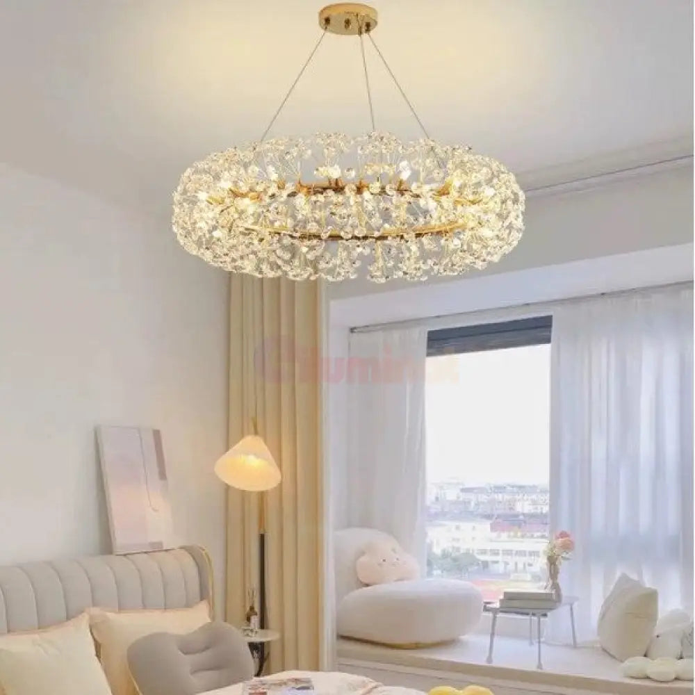 Lustra Suspendata Crystal Dandelion Gold Xxl Lighting Fixtures