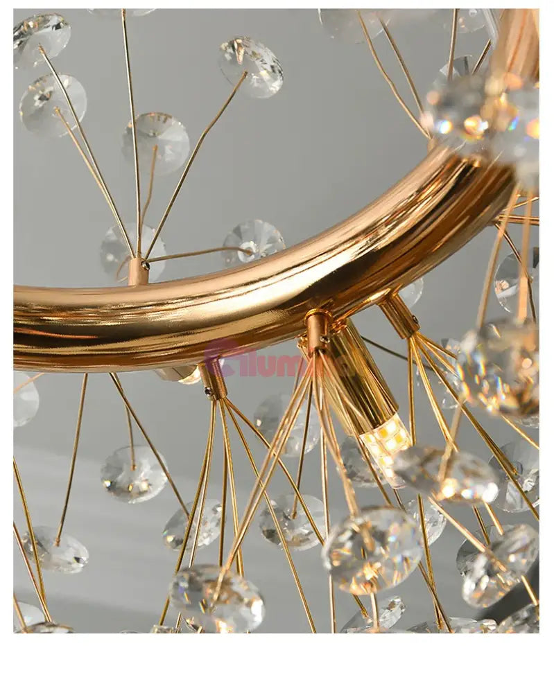 Lustra Suspendata Crystal Dandelion Gold Xxl Lighting Fixtures