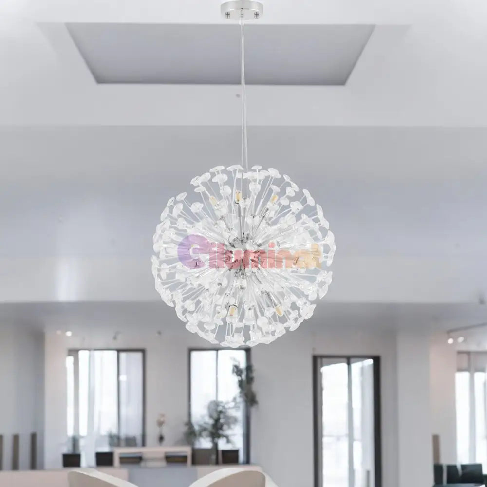 Lustra Suspendata Crystal Dandelion Silver Lighting Fixtures