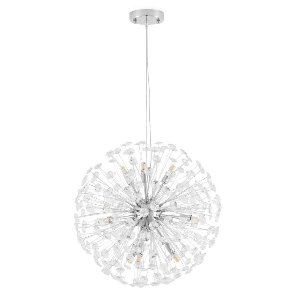 Lustra Suspendata Crystal Dandelion Silver Lighting Fixtures