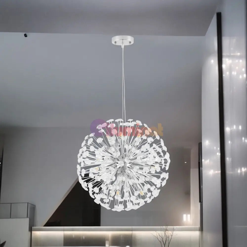 Lustra Suspendata Crystal Dandelion Silver Lighting Fixtures