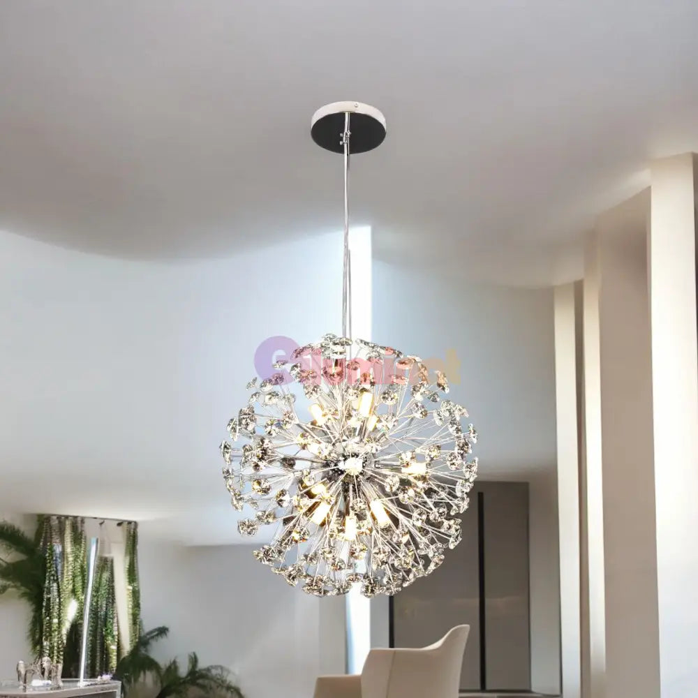 Lustra Suspendata Crystal Dandelion Silver Lighting Fixtures