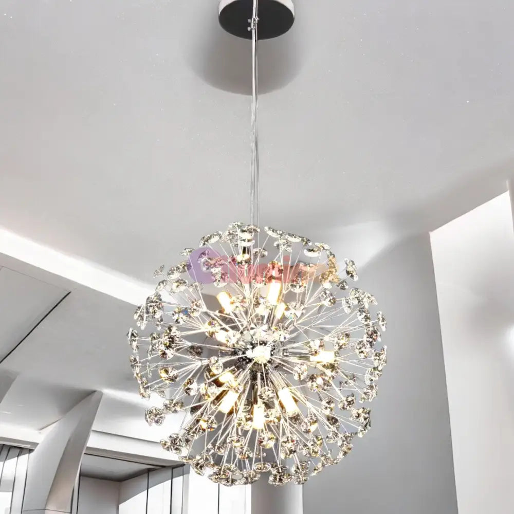 Lustra Suspendata Crystal Dandelion Silver Lighting Fixtures