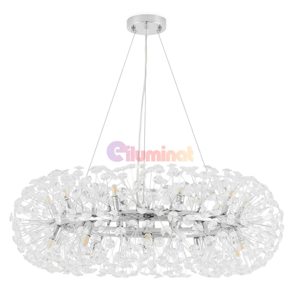 Lustra Suspendata Crystal Dandelion Silver Xxl Lighting Fixtures