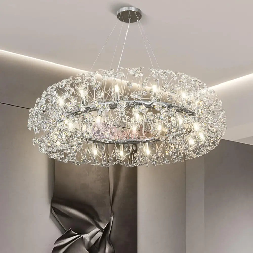 Lustra Suspendata Crystal Dandelion Silver XXL Lighting Fixtures