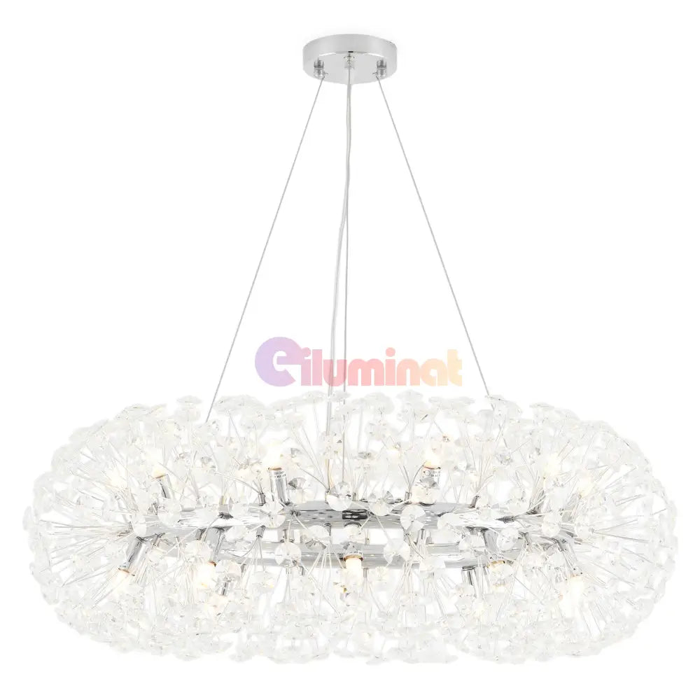 Lustra Suspendata Crystal Dandelion Silver Xxl Lighting Fixtures