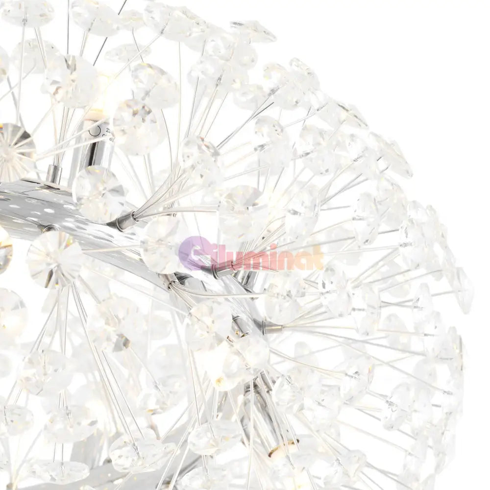 Lustra Suspendata Crystal Dandelion Silver Xxl Lighting Fixtures