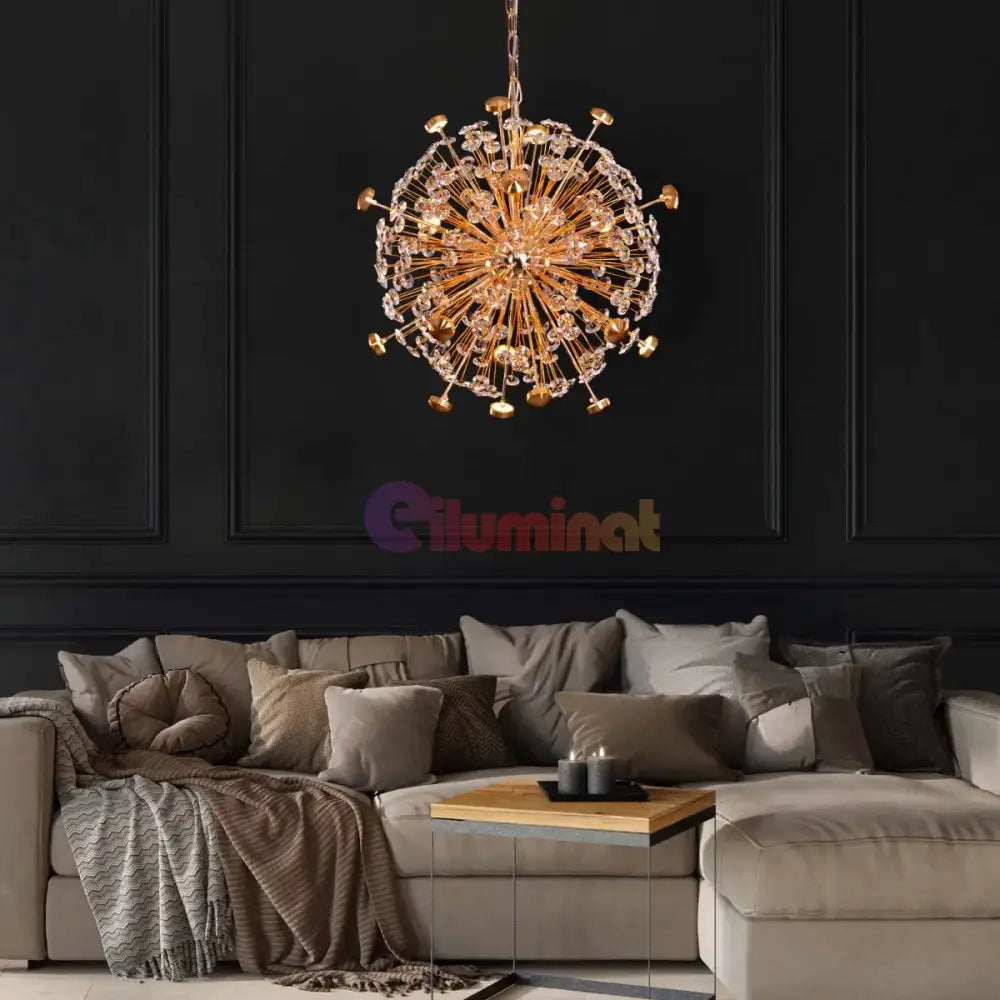 Lustra Suspendata Crystal Priceless Gold Lighting Fixtures