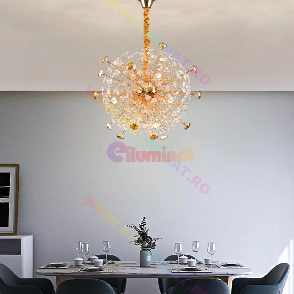 Lustra Suspendata Crystal Priceless Gold Lighting Fixtures