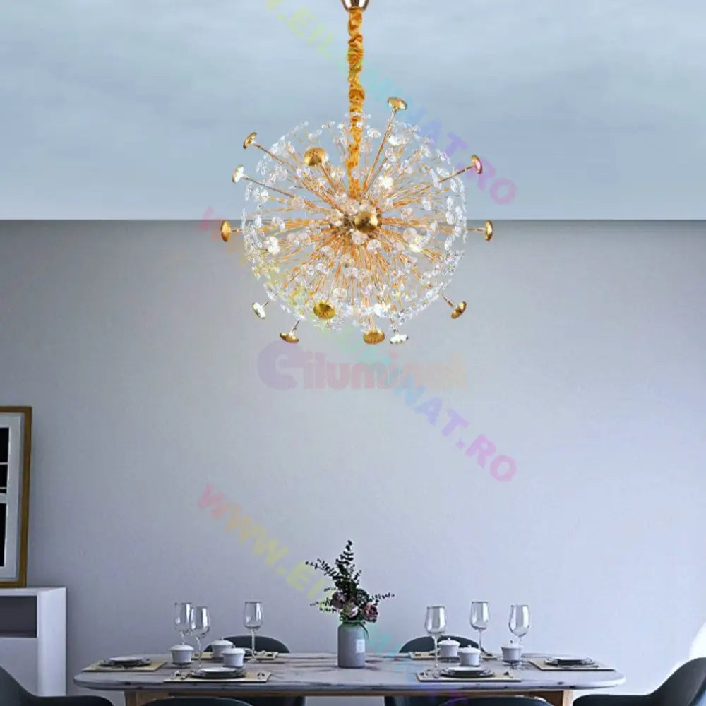 Lustra Suspendata Crystal Priceless Gold Lighting Fixtures