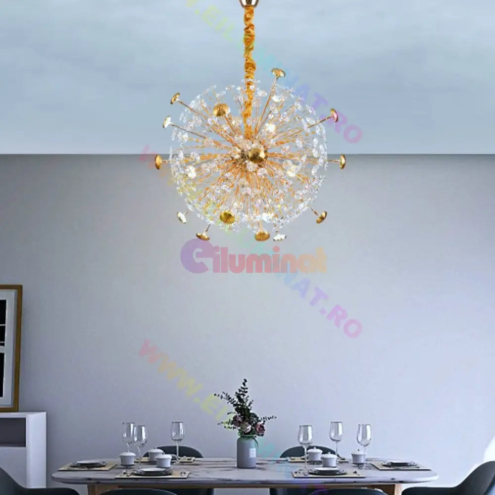 Lustra Suspendata Crystal Priceless Gold Lighting Fixtures