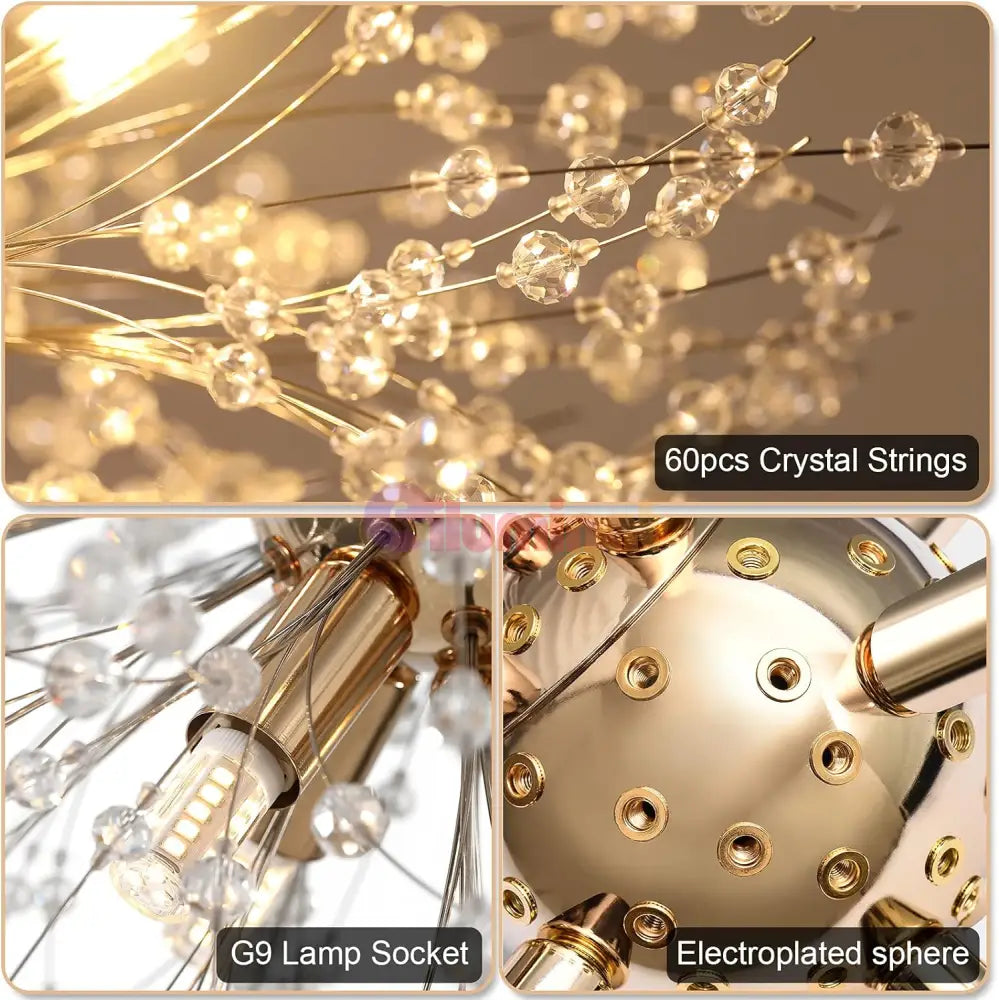 Lustra Suspendata Crystal Sigma Gold Lighting Fixtures
