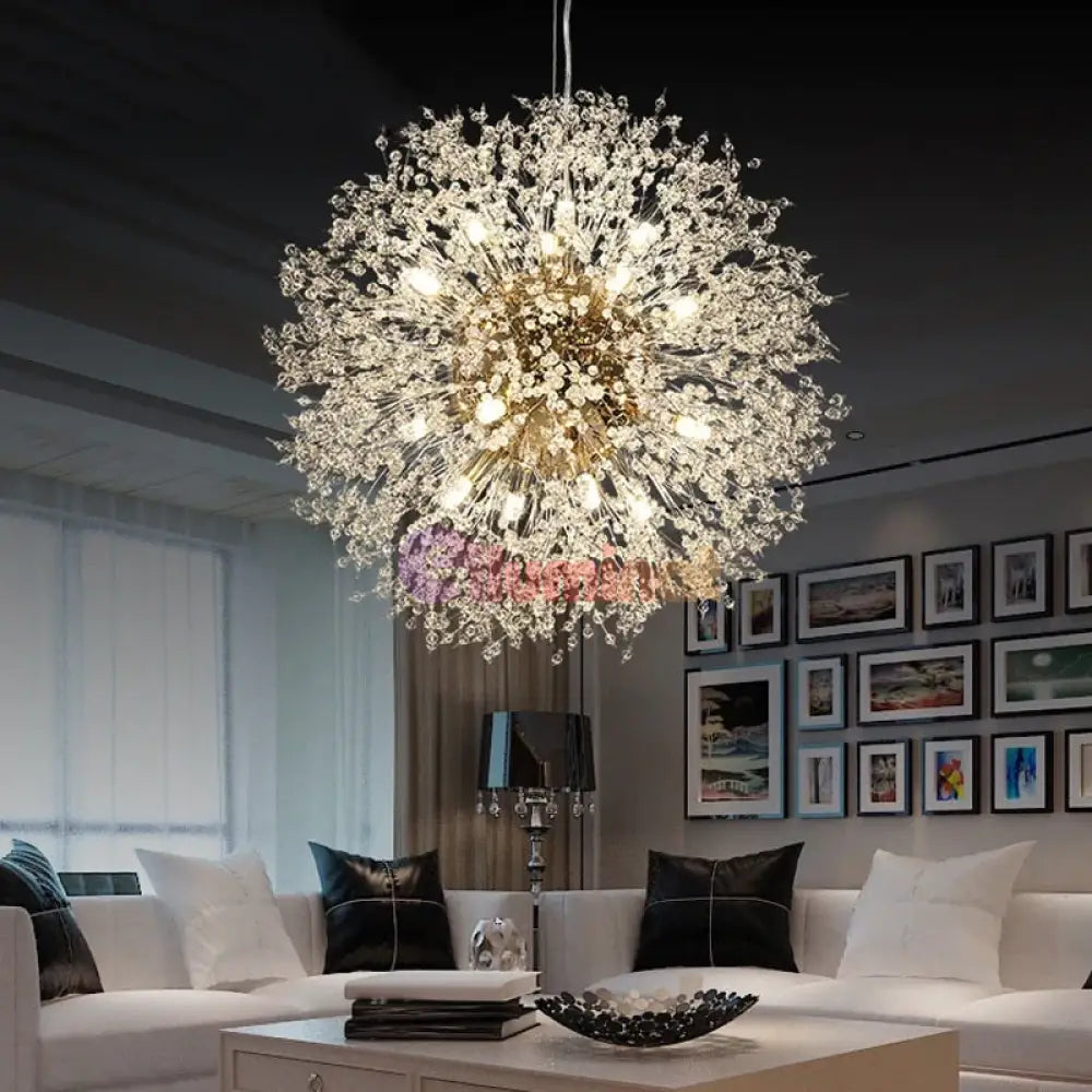 Lustra Suspendata Crystal Sigma Gold Lighting Fixtures