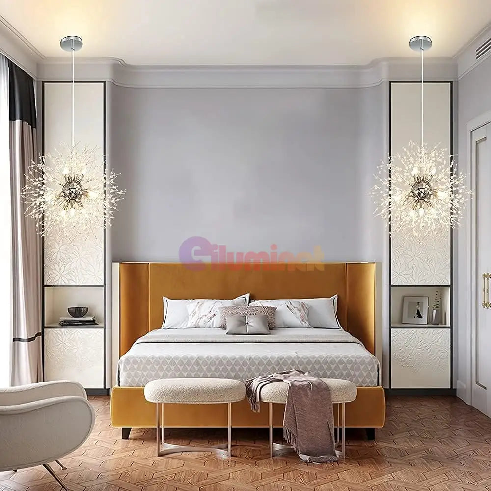 Lustra Suspendata Crystal Sigma Silver Lighting Fixtures