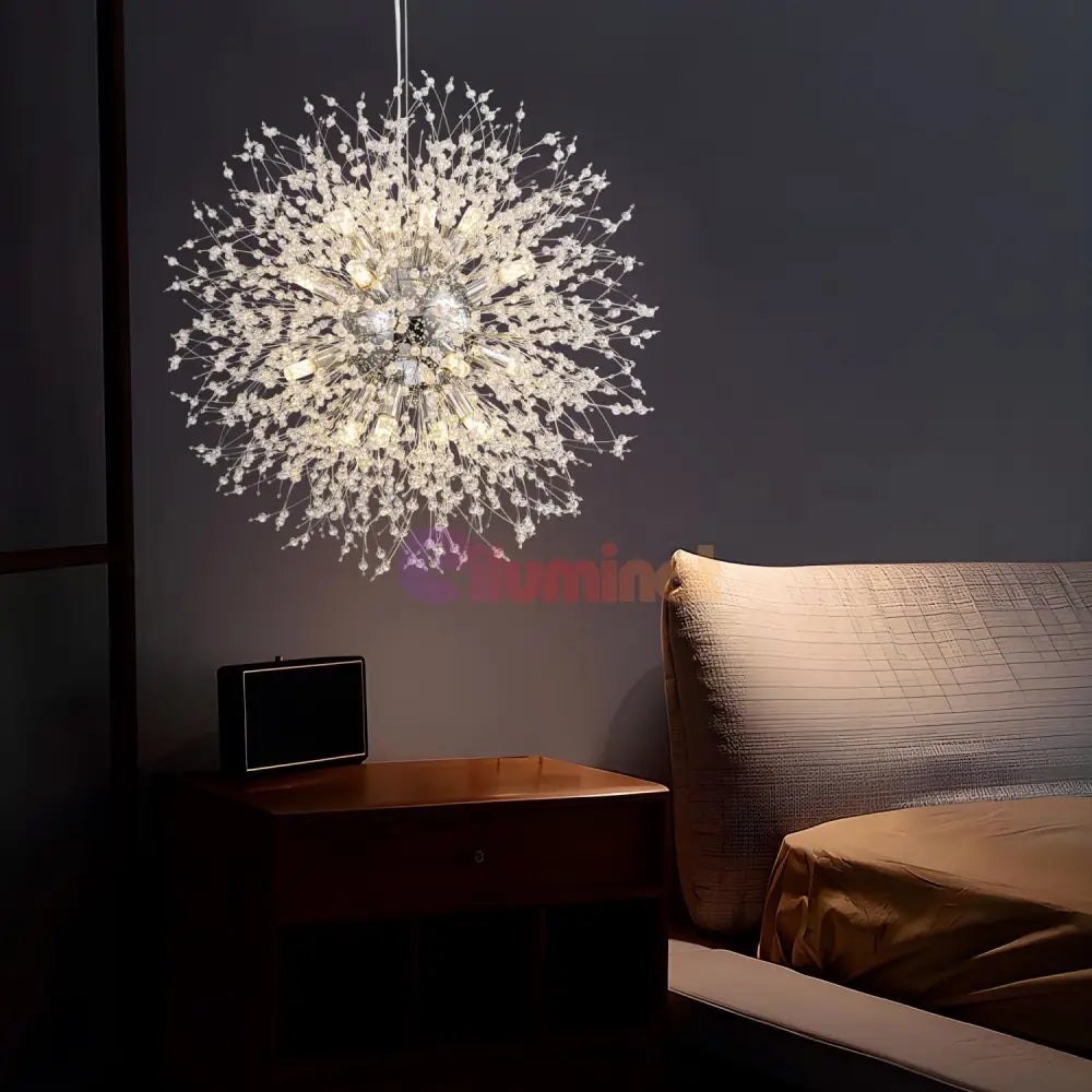 Lustra Suspendata Crystal SIGMA Silver Lighting Fixtures