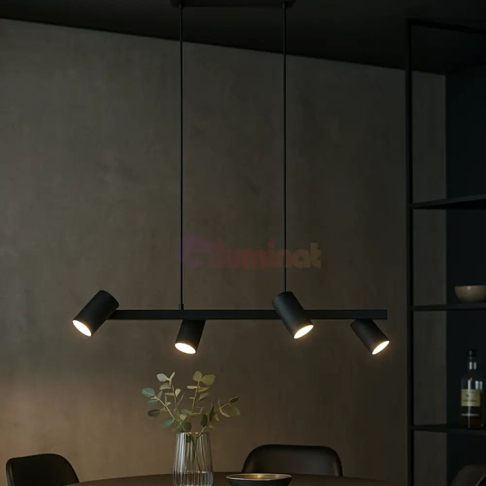 Lustra cu 4 Spoturi MARLEY Black NEAGRA / 80CM / MINIMALIST DESIGN led ceiling light