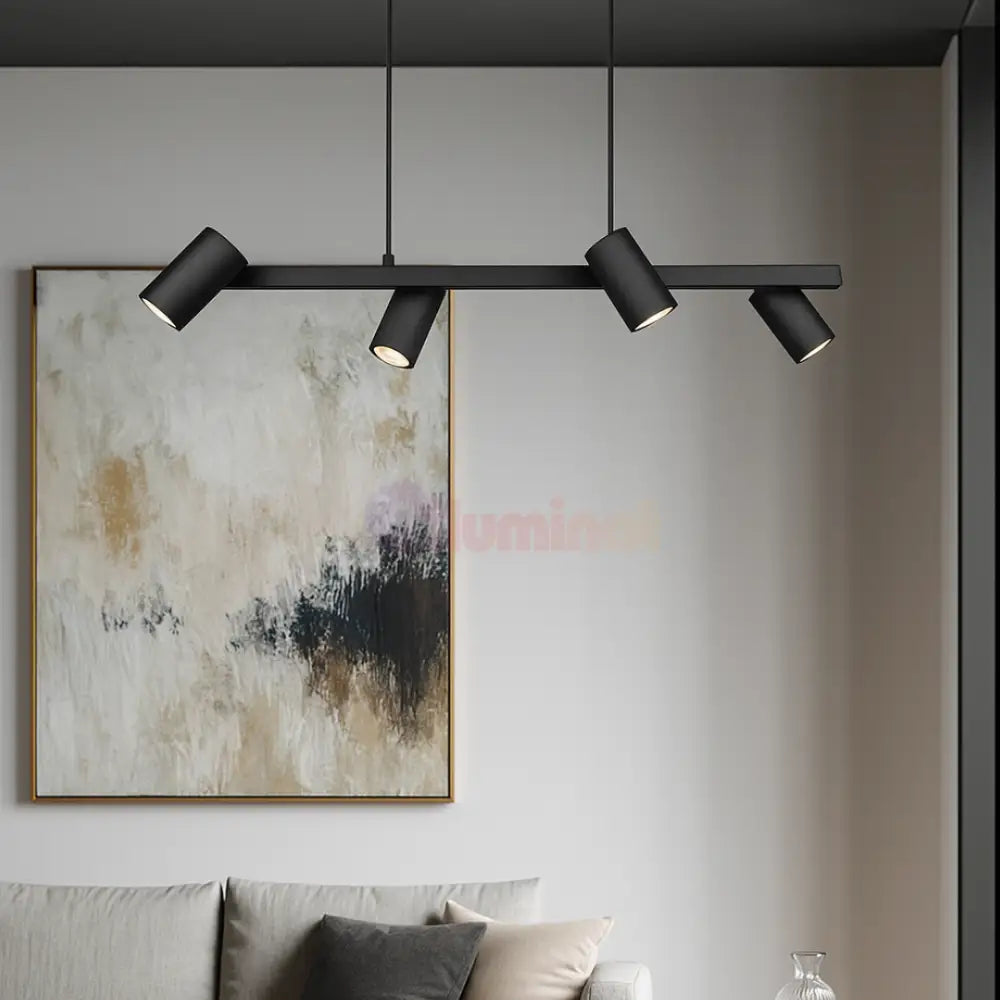 Lustra cu 4 Spoturi MARLEY Black NEAGRA / 80CM / MINIMALIST DESIGN led ceiling light