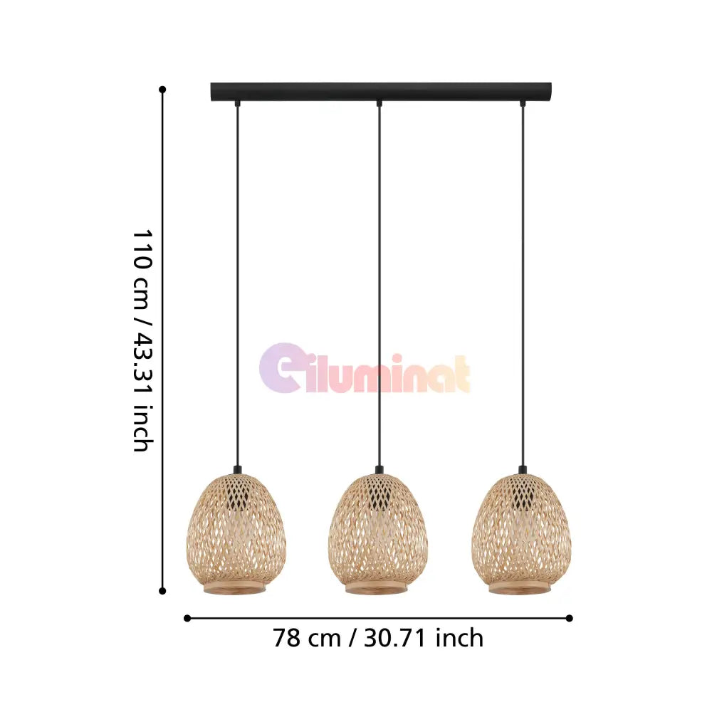 Lustra Suspendata DEMBLEBY Wood 110CM LEMN / SUSPENDATE / 110CM Chandeliers