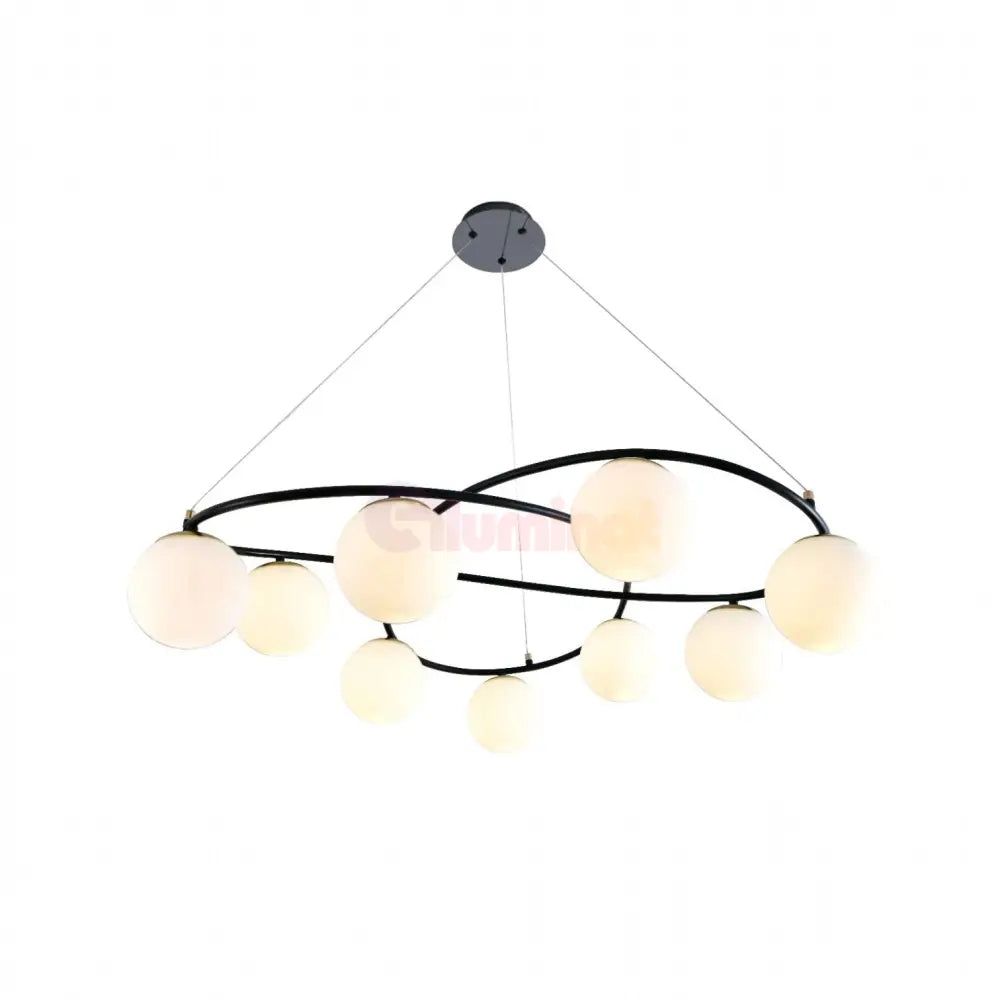 Lustra Suspendata DIONIS Black Abajur Mat 9xE27 Chandeliers