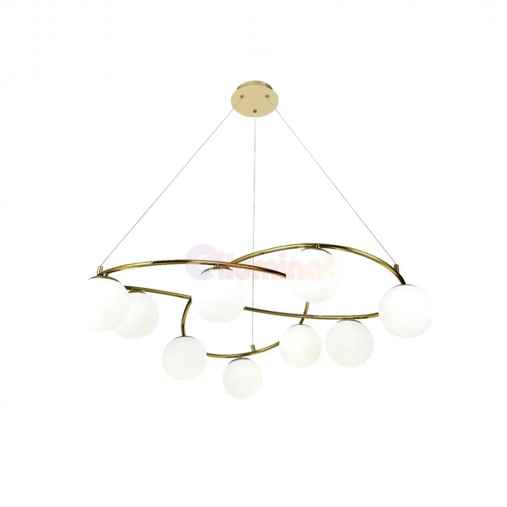 Lustra Suspendata DIONIS Gold Abajur Mat 9xE27 Chandeliers