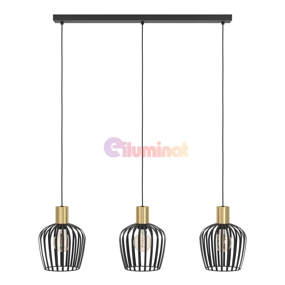 Lustra Suspendata EMPOLI Black & Gold 110CM NEGRU + AURIU / VINTAGE SI RETRO DESIGN / 110CM Chandeliers