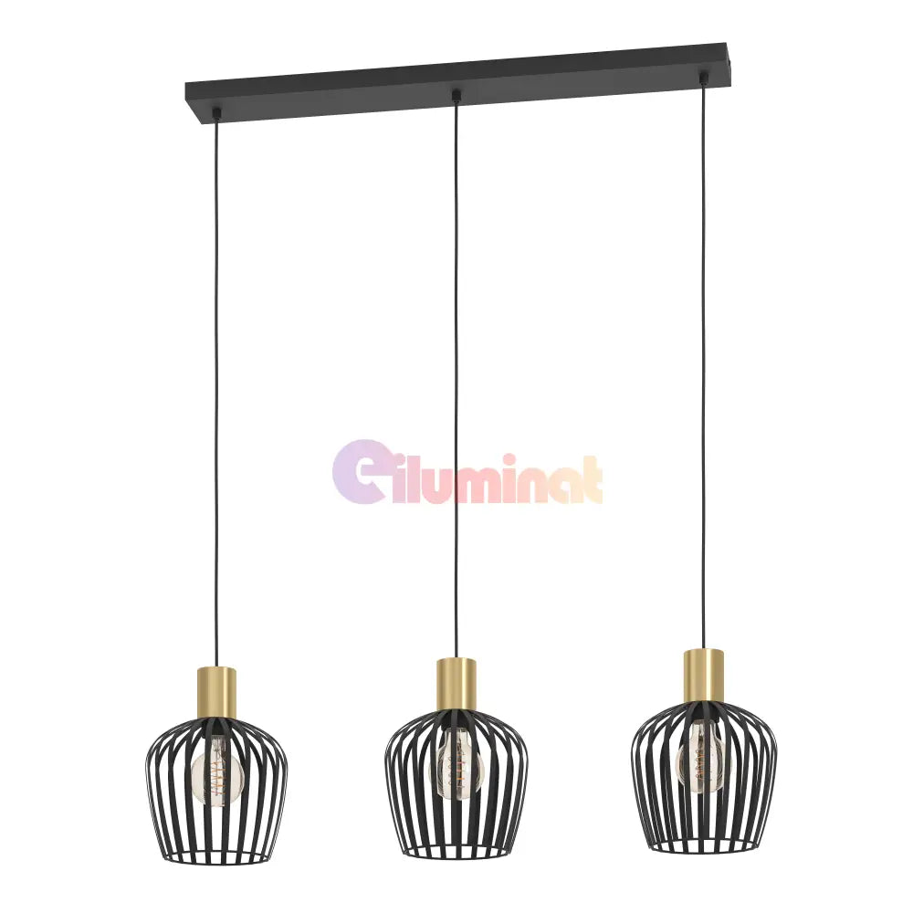 Lustra Suspendata EMPOLI Black & Gold 110CM NEGRU + AURIU / VINTAGE SI RETRO DESIGN / 110CM Chandeliers