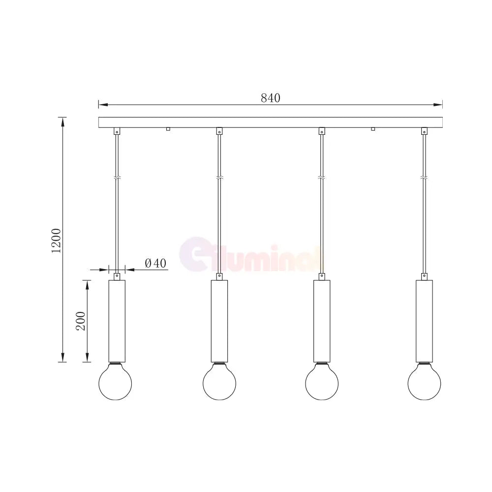 Lustra Suspendata Exquisite Golden Suport Liniar 4Xe27 Lighting Fixtures