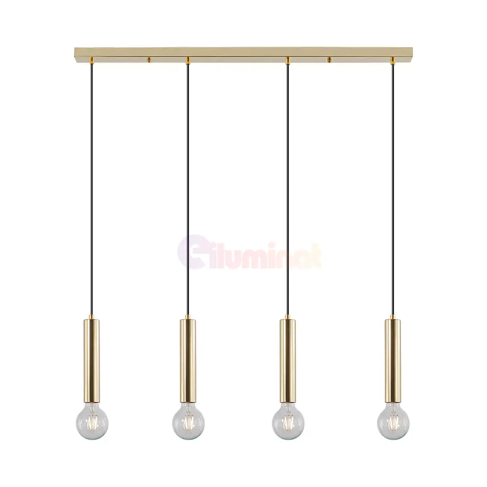 Lustra Suspendata Exquisite Golden Suport Liniar 4Xe27 Lighting Fixtures