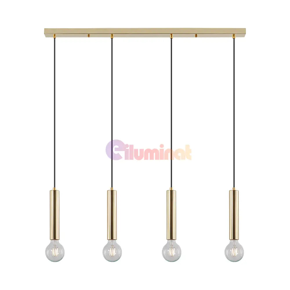 Lustra Suspendata Exquisite Golden Suport Liniar 4Xe27 Lighting Fixtures