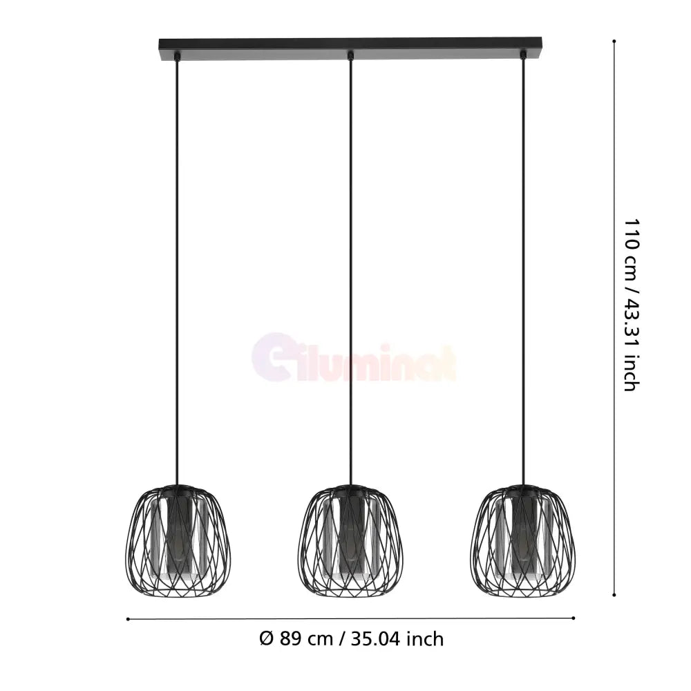 Lustra Suspendata FLORESTA Black 110CM NEAGRA / ABAJUR / 110CM Chandeliers
