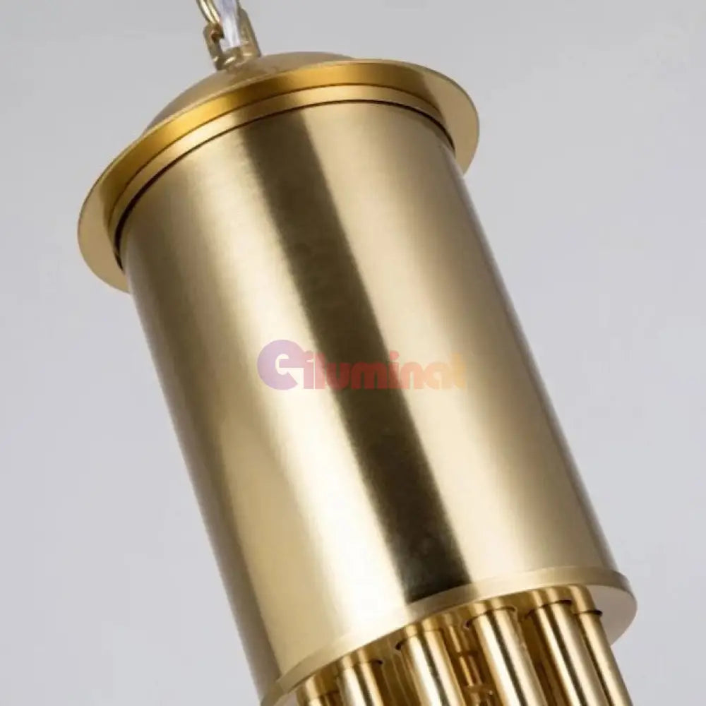 Lustra Suspendata FUBRI Gold Abajur Mat AURIE / ABAJUR / 8 Chandeliers