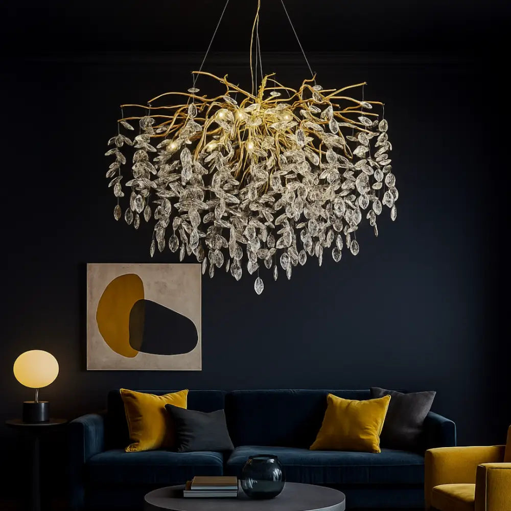 Lustra Suspendata Gold Klara E14 Chandeliers Crystal