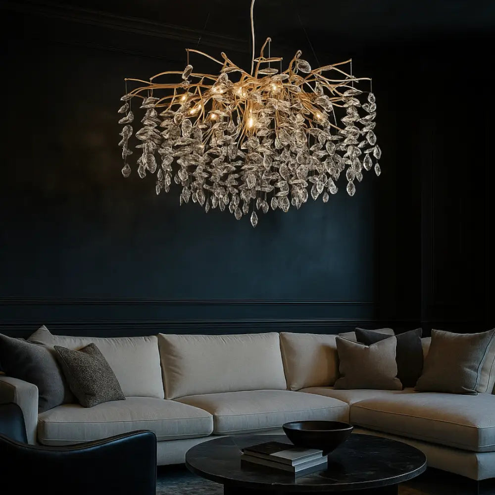 Lustra Suspendata Gold Klara E14 Chandeliers Crystal