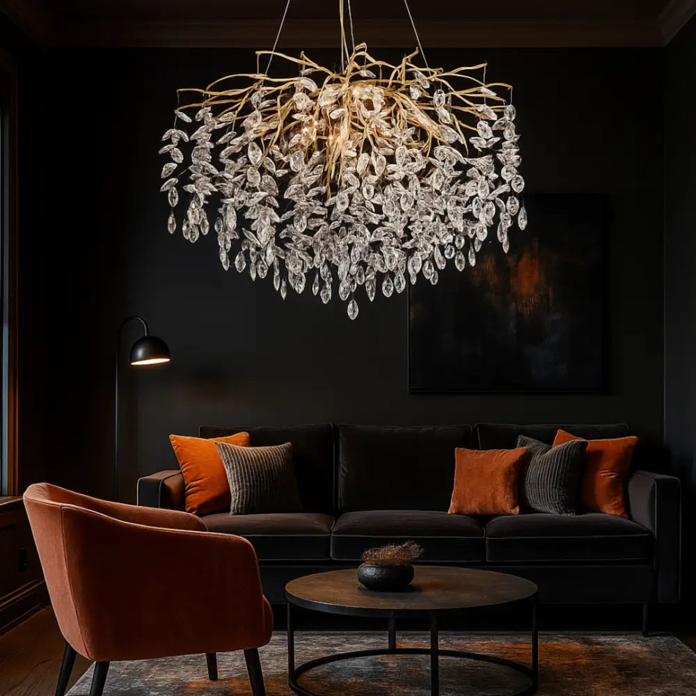 Lustra Suspendata Gold Klara E14 Chandeliers Crystal