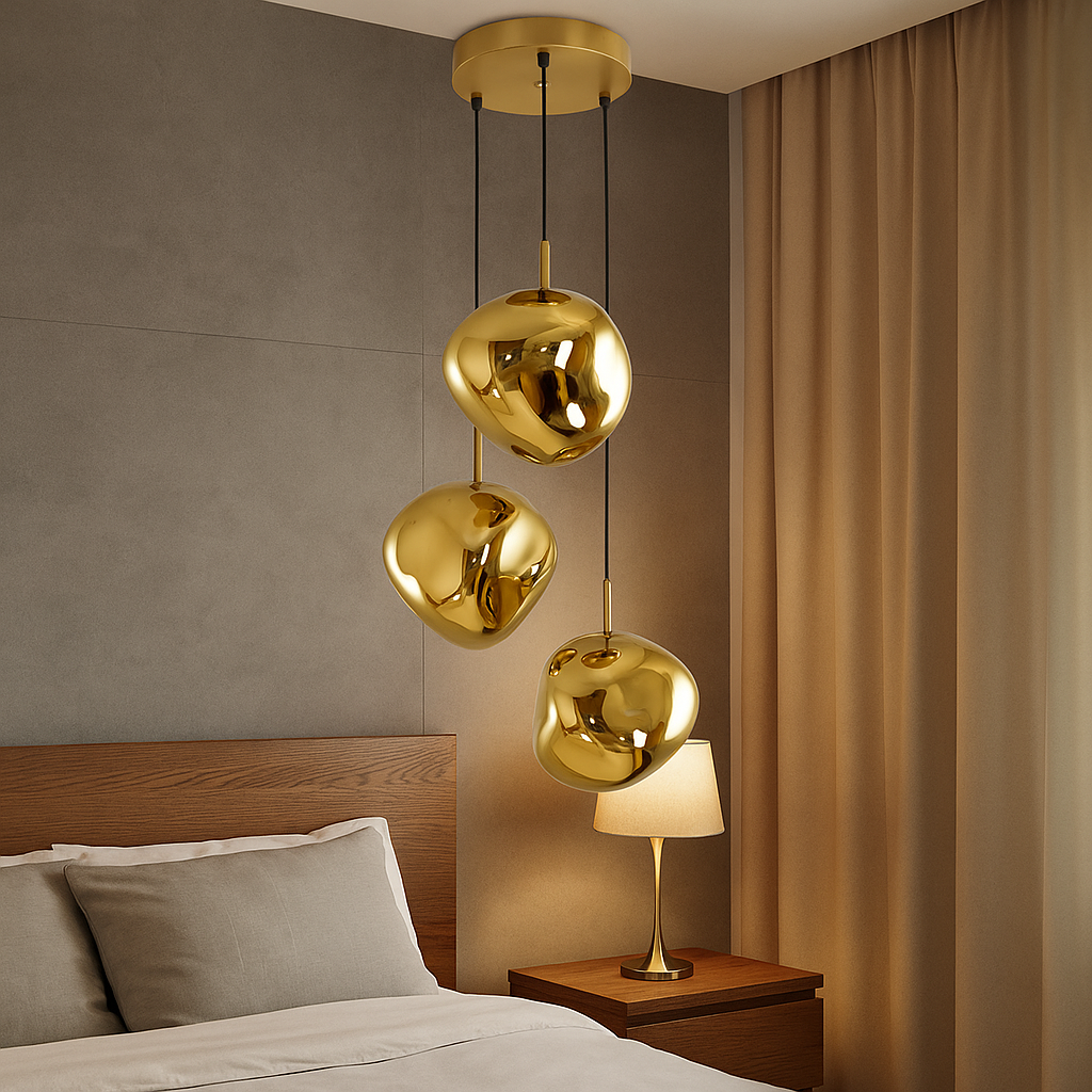 Lustra Abajur Suspendata Golden Orbs 3xE27 AURIE / SUSPENDATE Lighting Fixtures