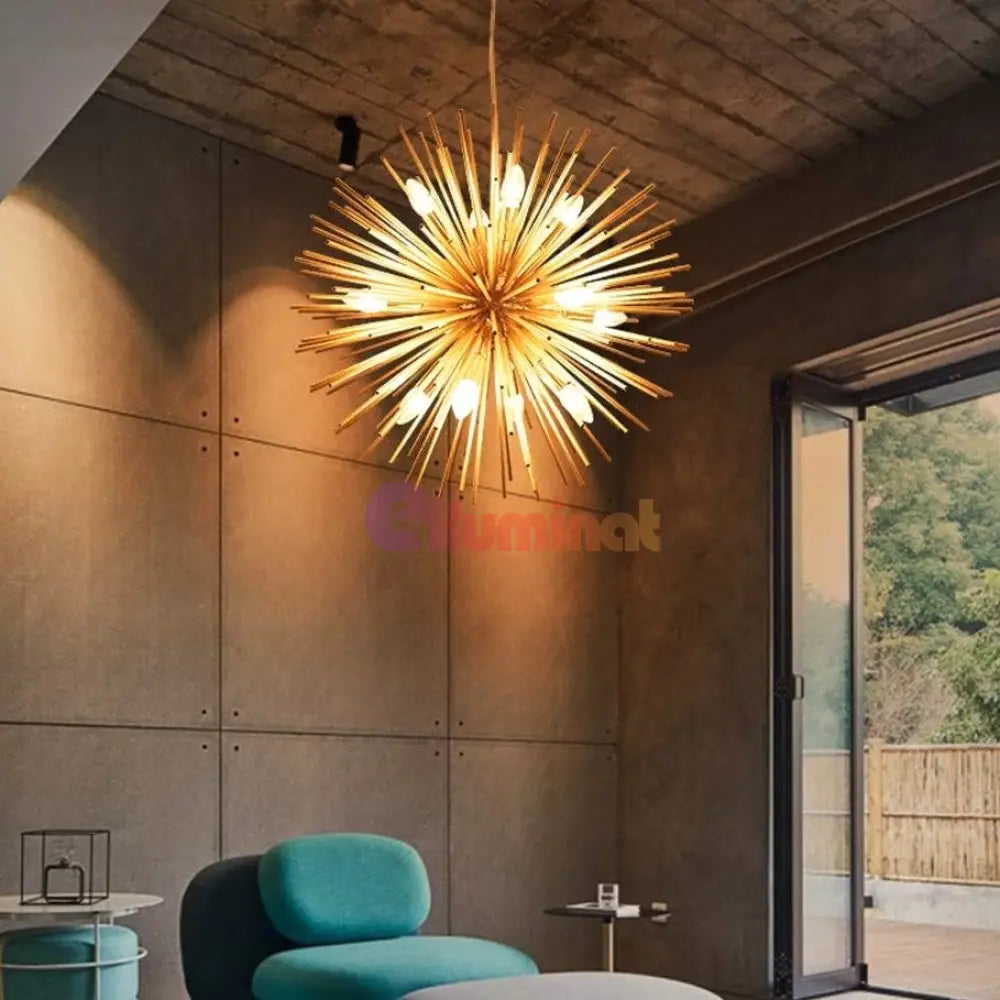 Lustra Suspendata Golden Sun Chandeliers