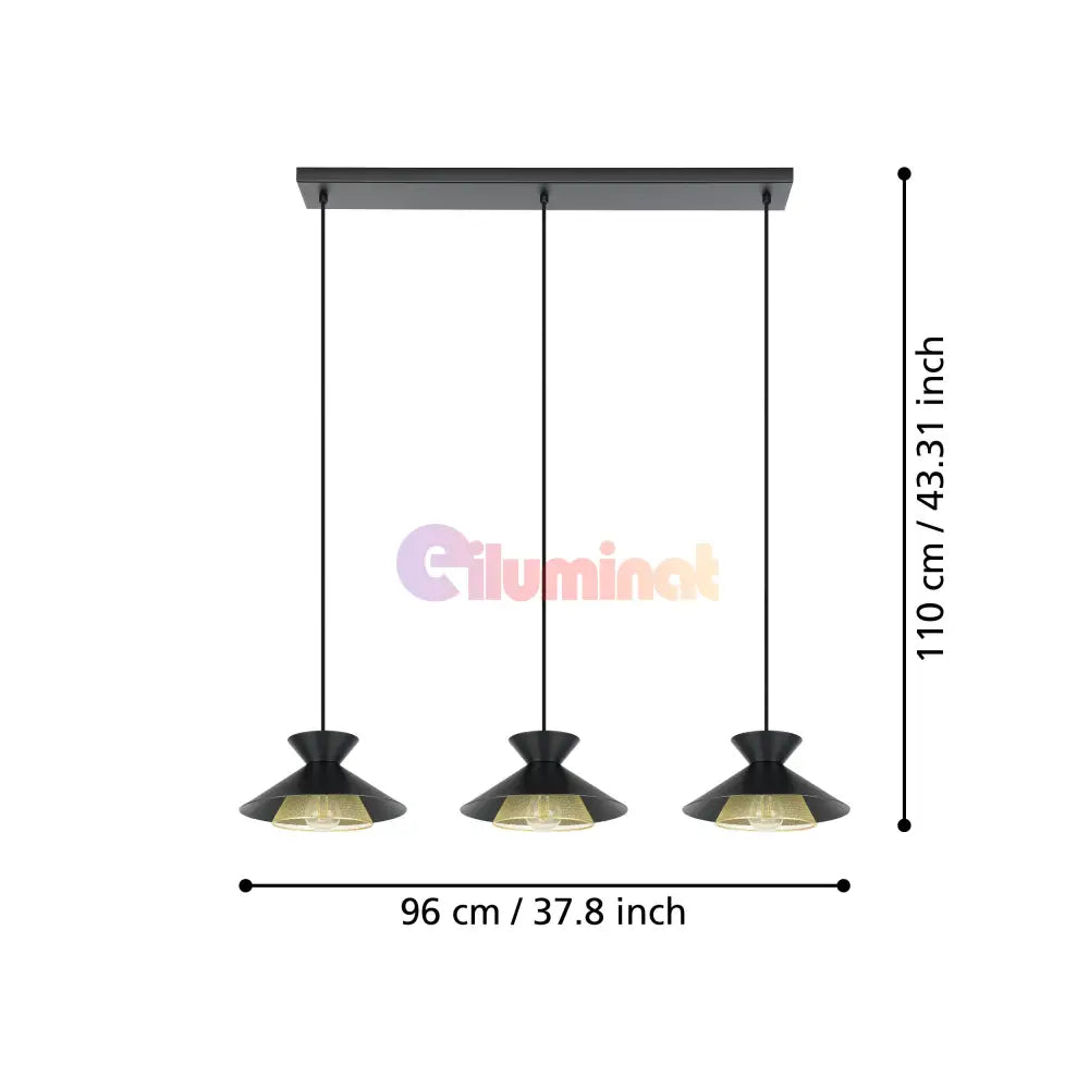 Lustra Suspendata GRIZEDALE Black 110CM NEAGRA / VINTAGE SI RETRO DESIGN / 110CM Chandeliers