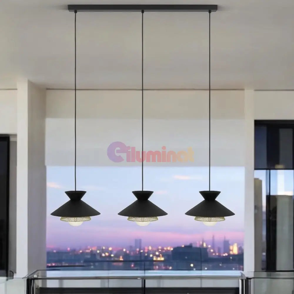 Lustra Suspendata GRIZEDALE Black 110CM NEAGRA / VINTAGE SI RETRO DESIGN / 110CM Chandeliers