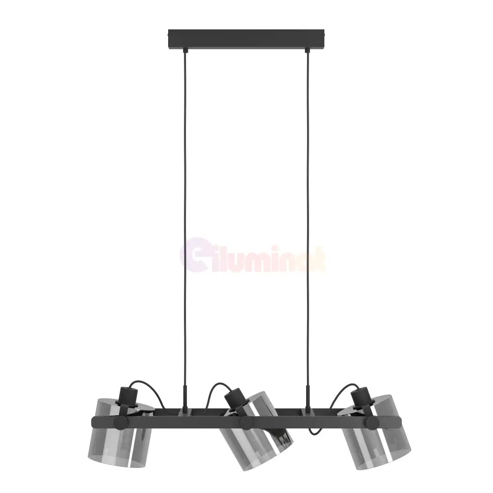 Lustra Suspendata HORNWOOD 3xE27 Black 78CM Chandeliers