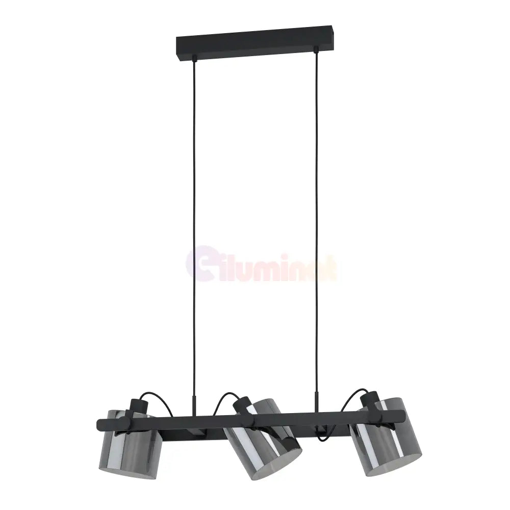 Lustra Suspendata HORNWOOD 3xE27 Black 78CM Chandeliers