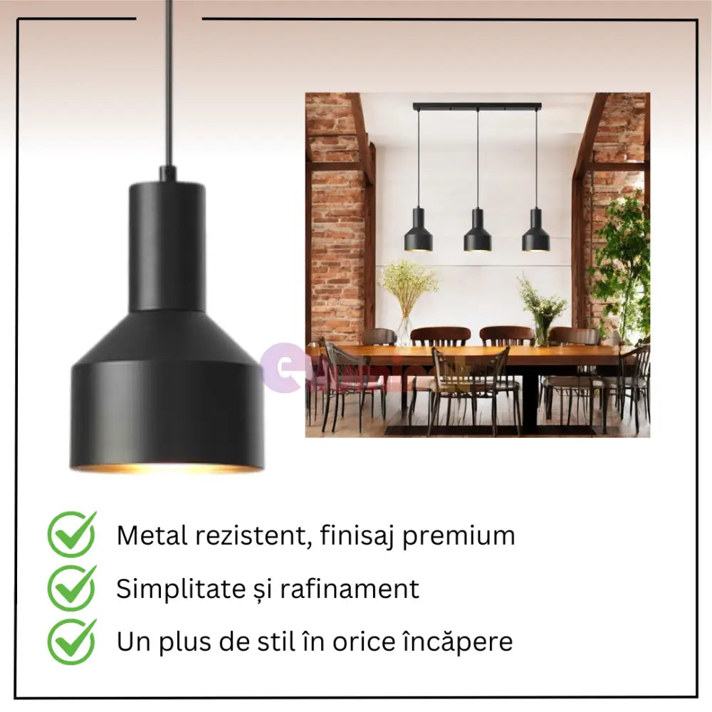 Lustra Suspendata Liniara 3Xe27 Arcane Black Lighting Fixtures
