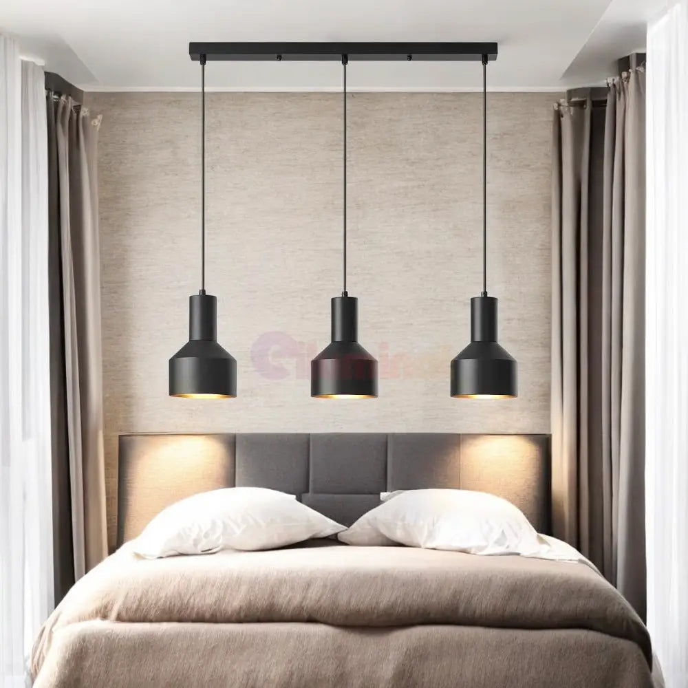 Lustra Suspendata Liniara 3Xe27 Arcane Black Lighting Fixtures